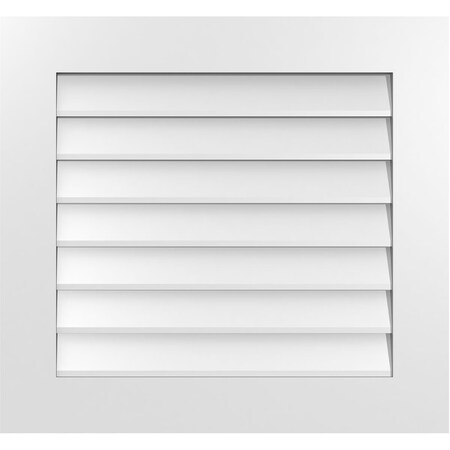 Ekena Millwork Vertical Surface Mount PVC Gable Vent: Non-Functional, w/ 3-1/2"W x 1"P Standard Frame, 28"W x 26"H GVPVE28X2601SN